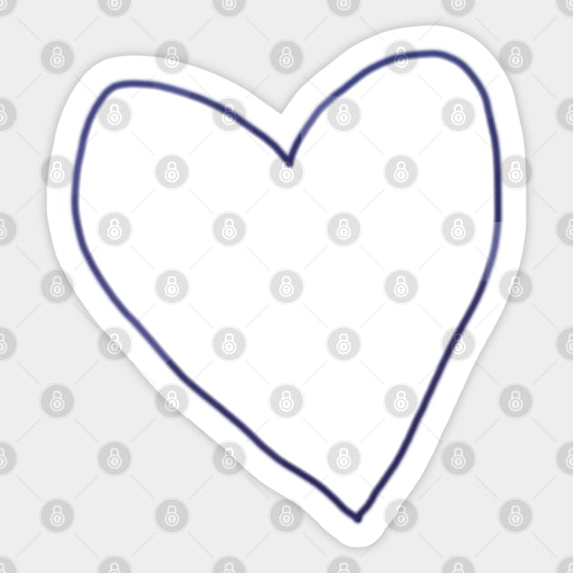 Blue Heart Line Drawing Sticker by ellenhenryart